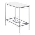 Daphnes Dinnette 22 in. White & Silver Metal Accent Table DA2618150